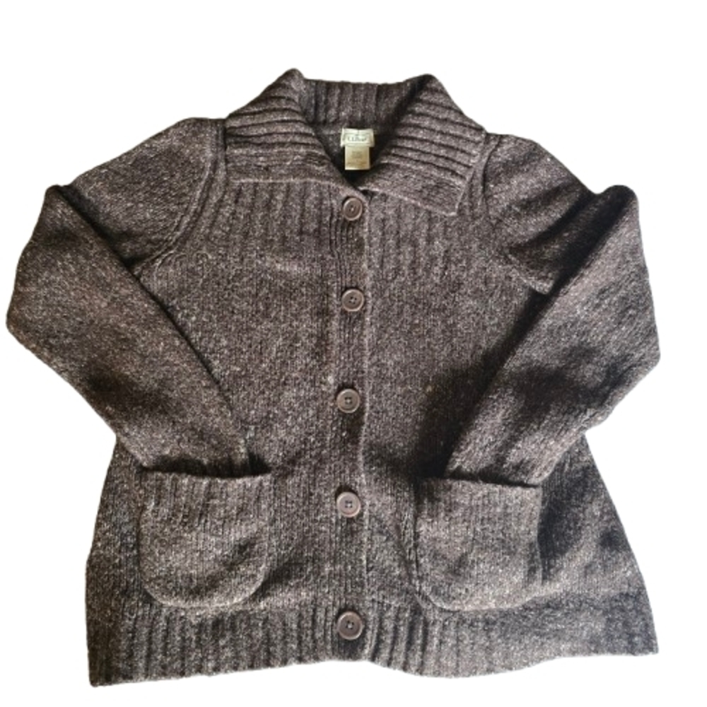L.L. Bean Dark Brown Knit Cardigan Sweater